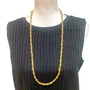 Vintage 90’s twisted chain antique brushed gold tone extender long necklace